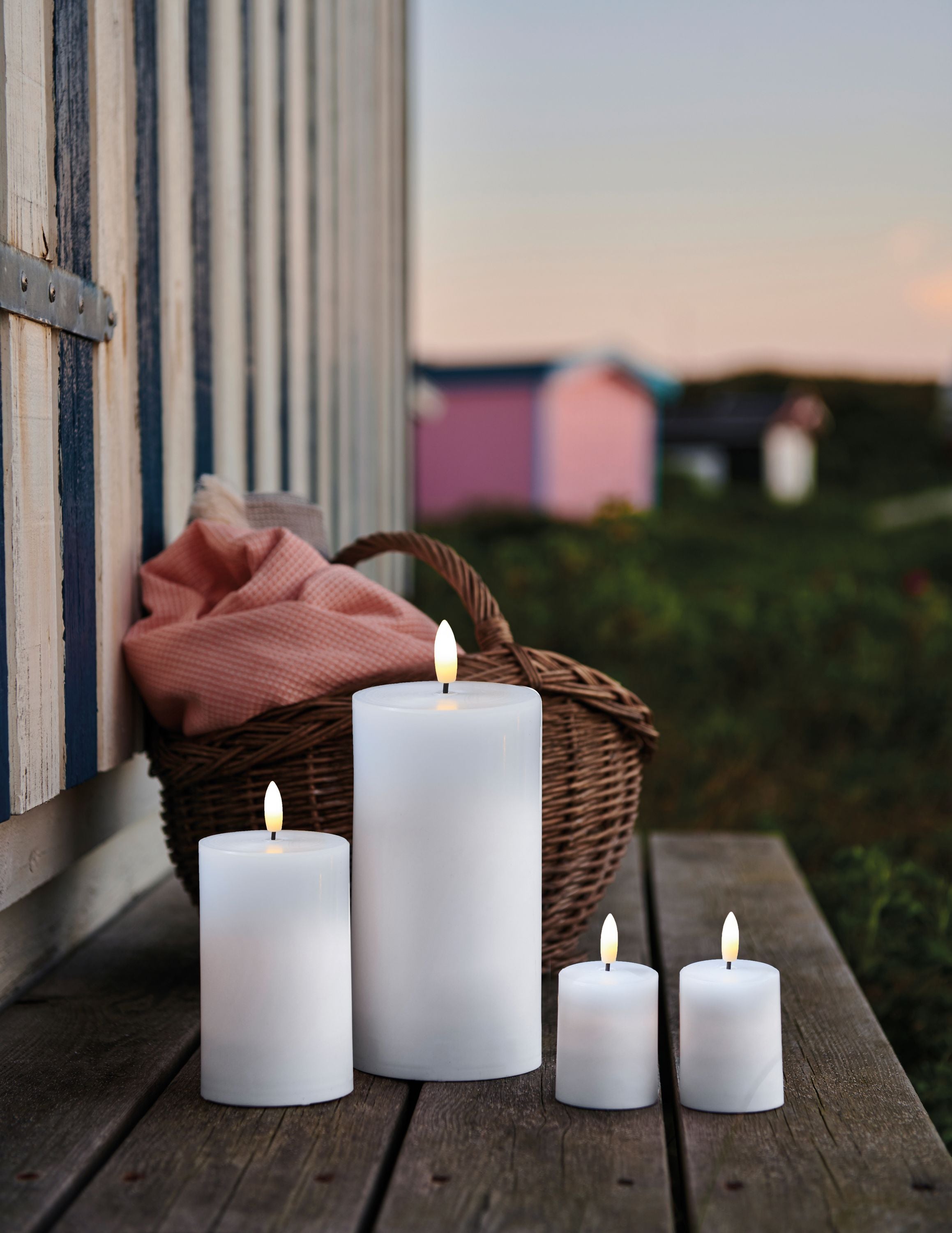 Sirius Sille Outdoor LED Candle White, Ø7,5xh12,5 cm
