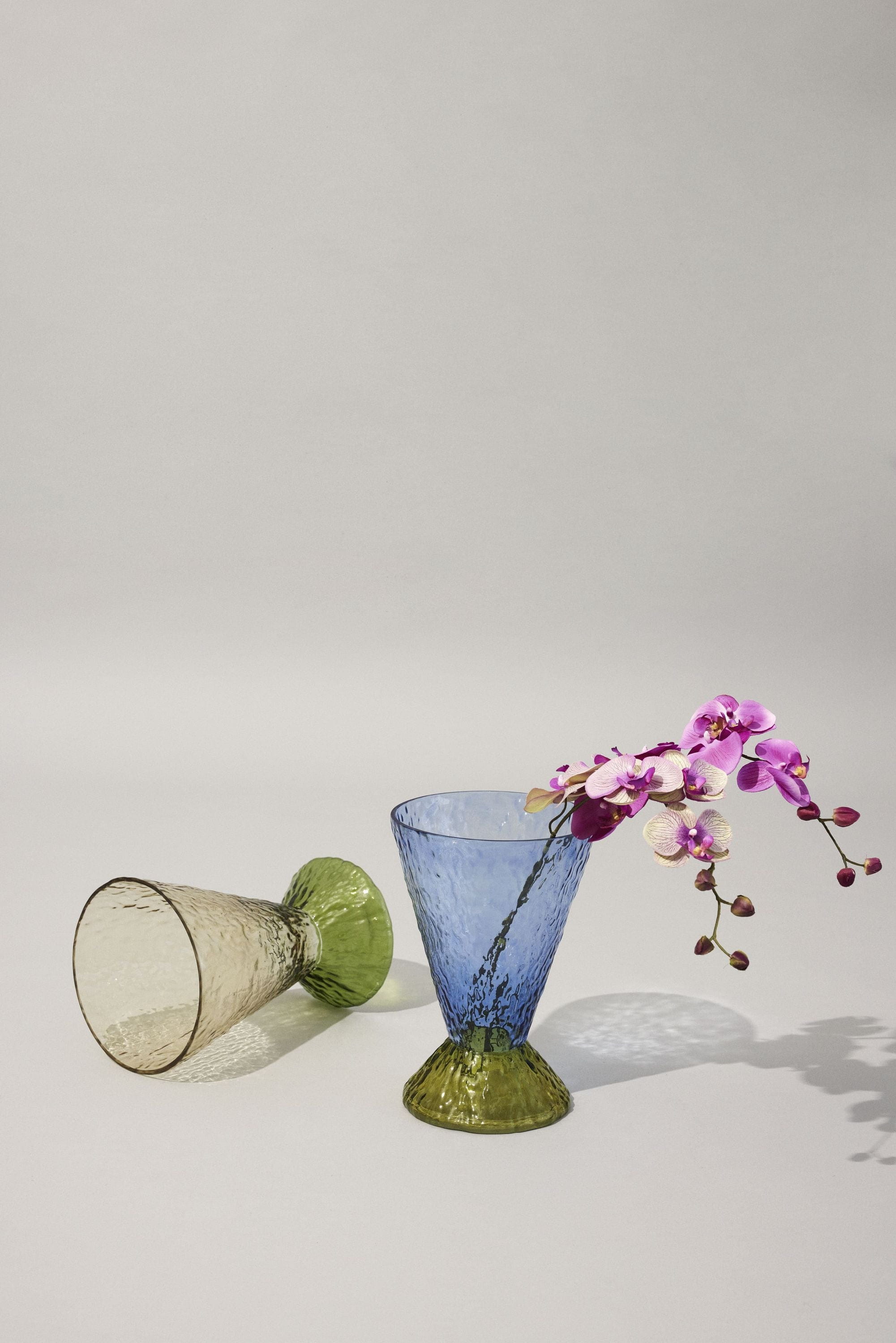 Hübsch Abyss Vase, Lyseblå/Olive
