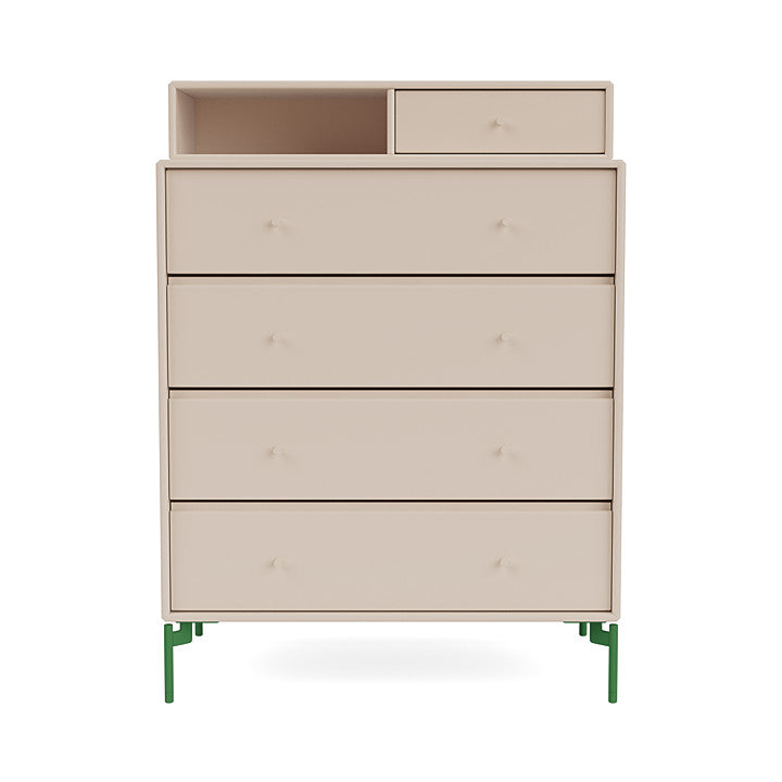 Montana Keep Chest Of Drawers With Legs, Clay/Parsley