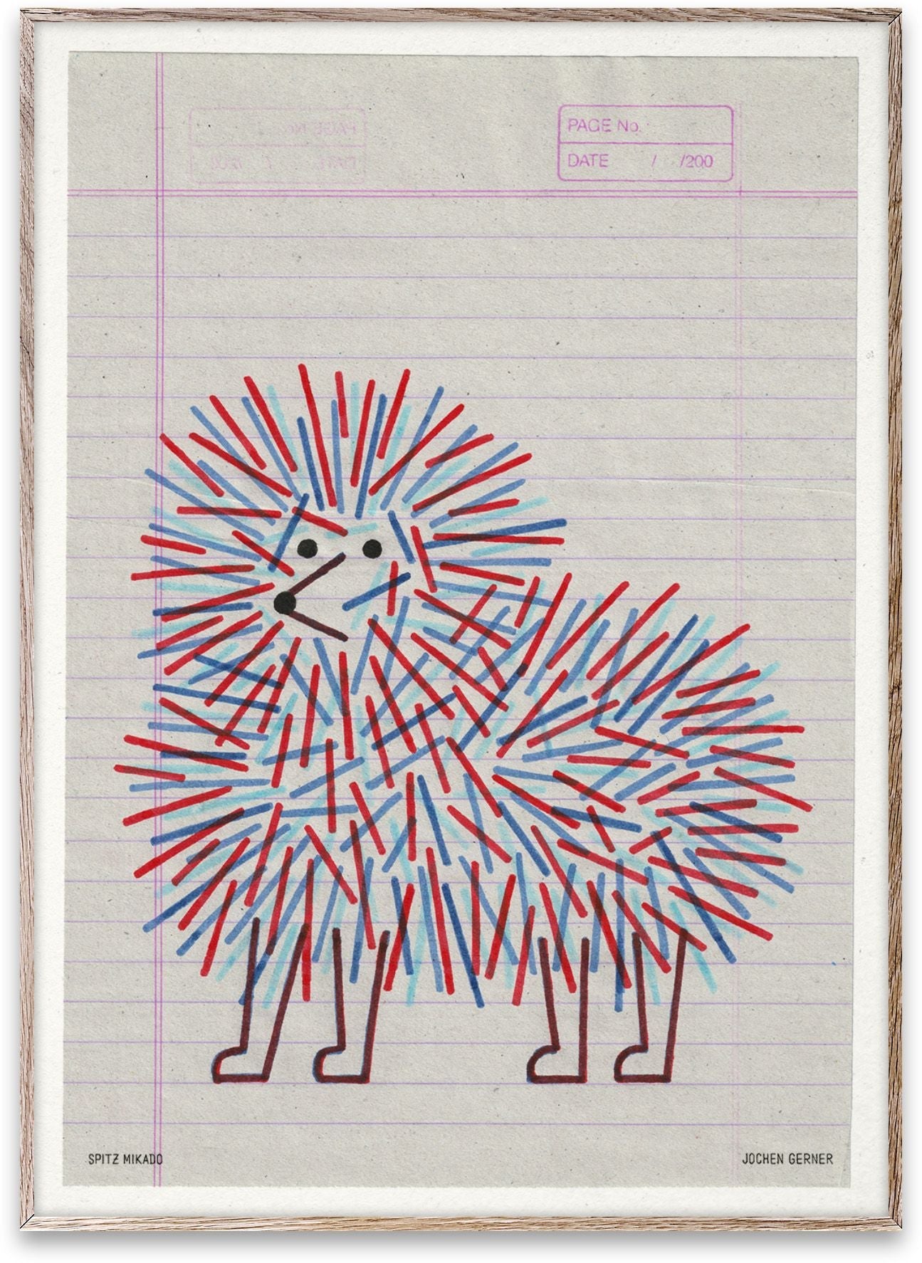 Paper Collective Dog Sketch 04 plakat, 30x40 cm