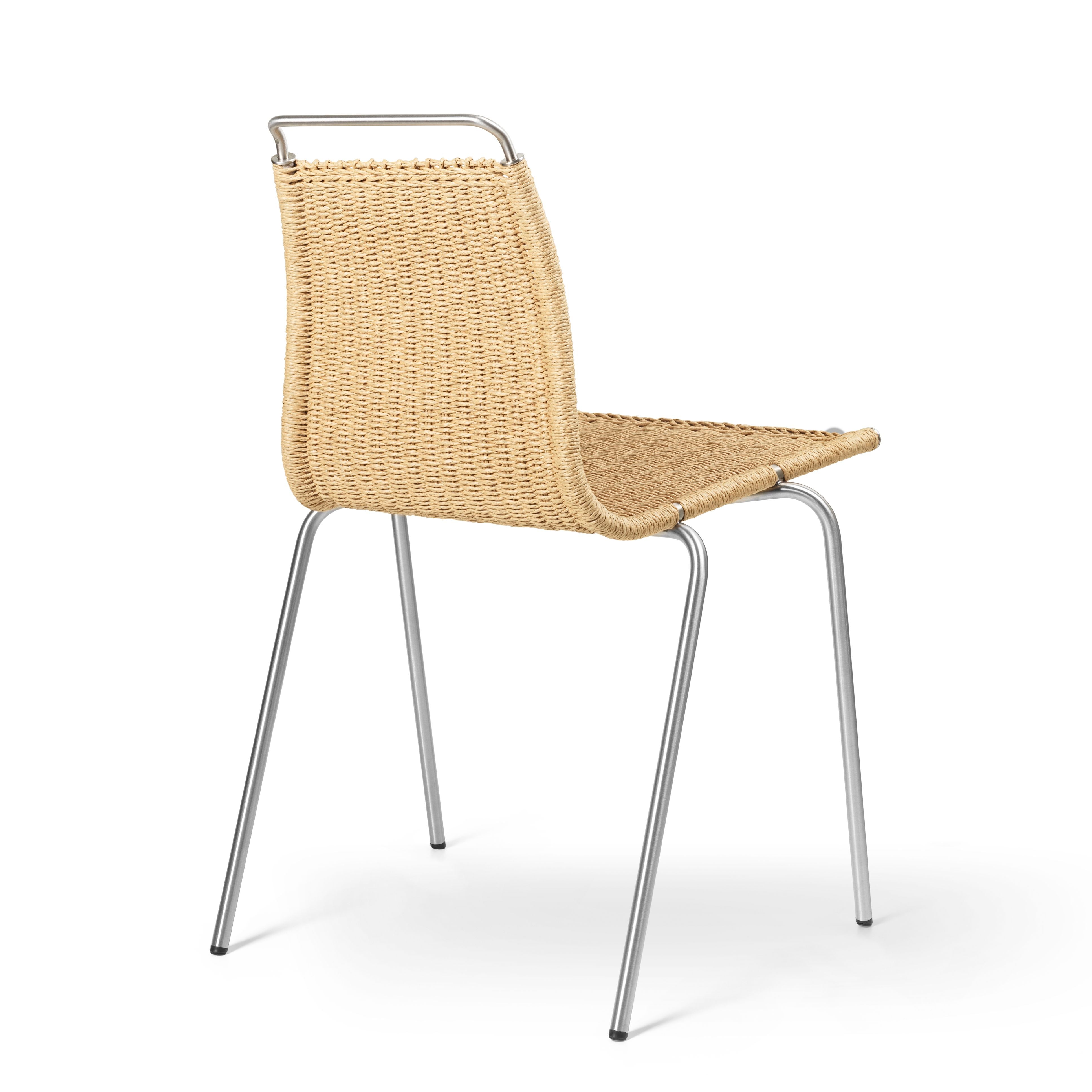 Carl Hansen PK1 stol, rustfrit børstet stål/papirledningsvæv
