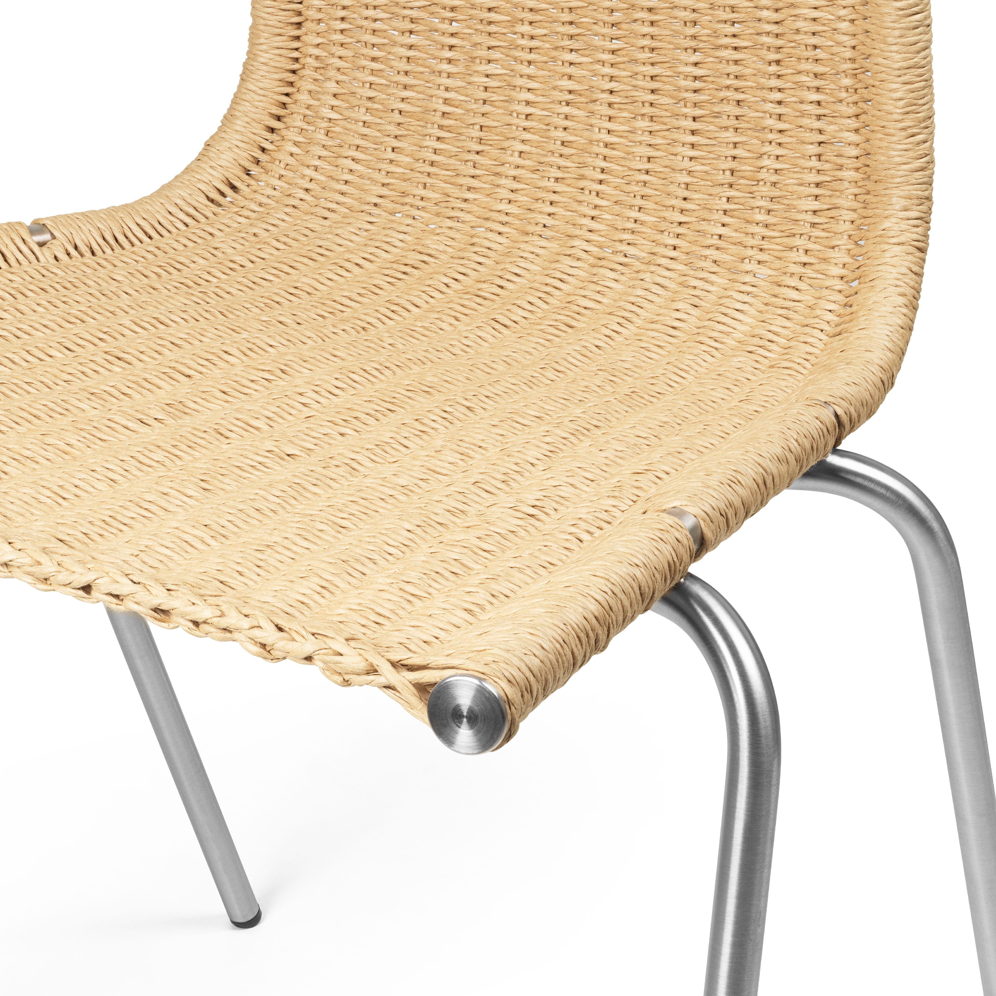Carl Hansen PK1 stol, rustfrit børstet stål/papirledningsvæv