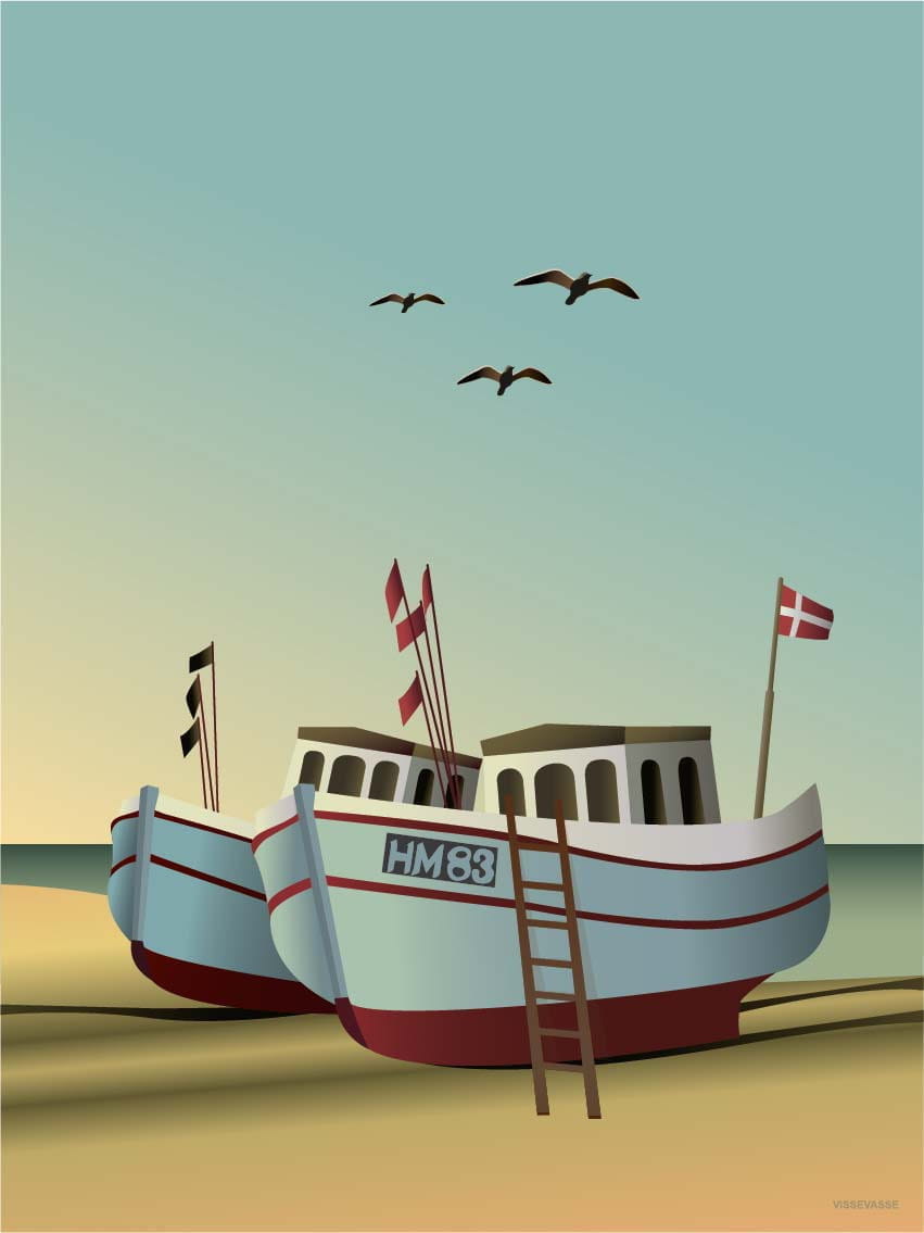 Vissevasse Fishing Boats Plakat, 50x70 cm