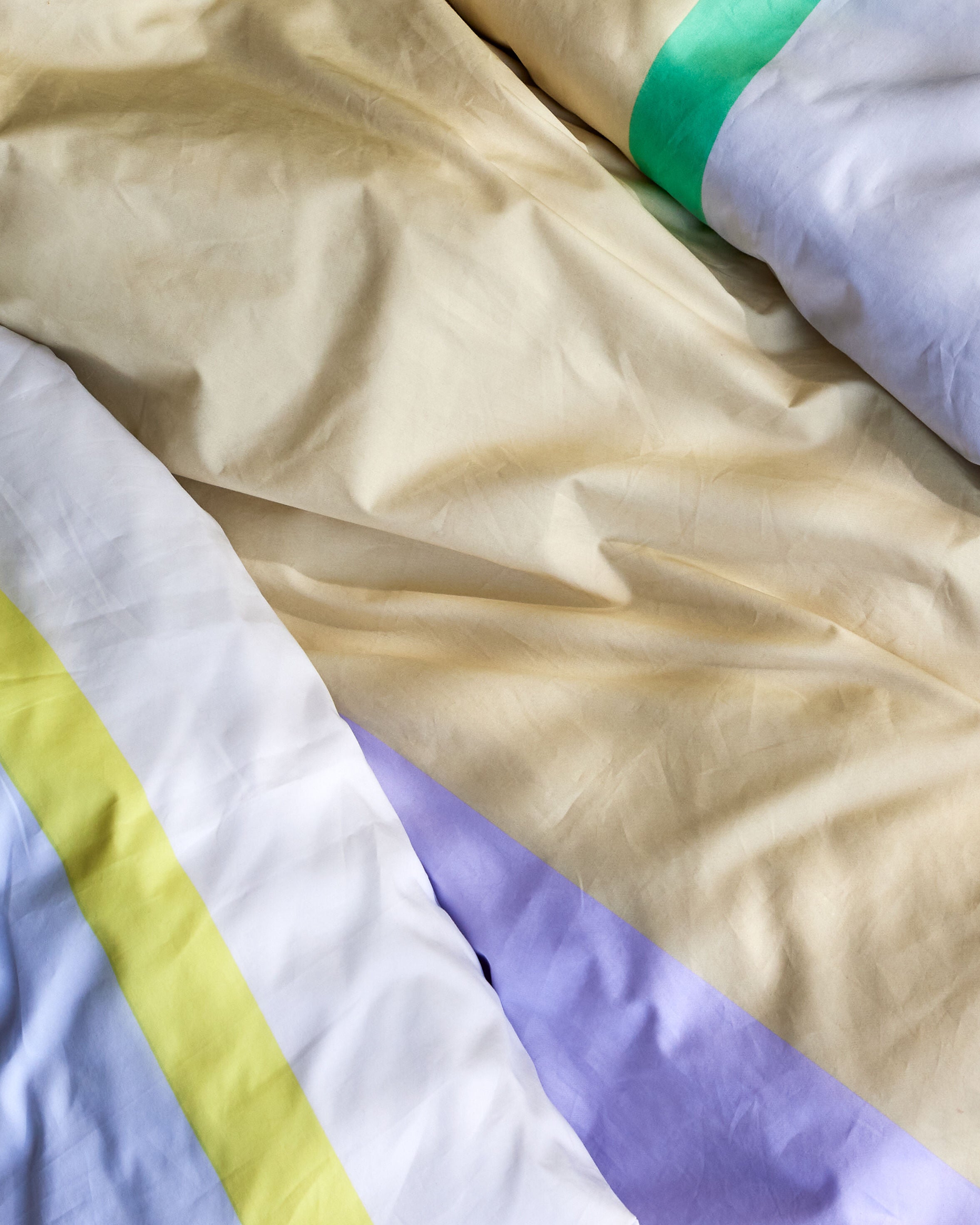 Hübsch Block Bed linned 60/220 cm, lyseblå/flerfarvet
